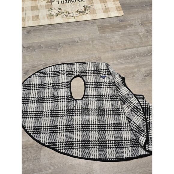 Kaari Blue Women's Black & White Plaid Open Front Sweater Vest Size S/M - Picture 3 of 10